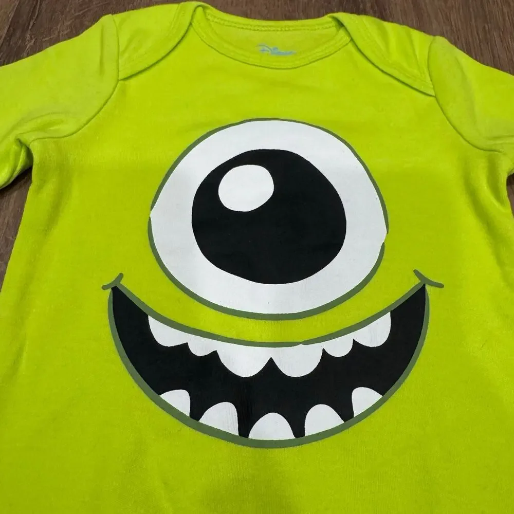 Disney Baby Monsters Inc Mike Wazowski Sleep Gown Hat Cap Size 0-6M Months Green